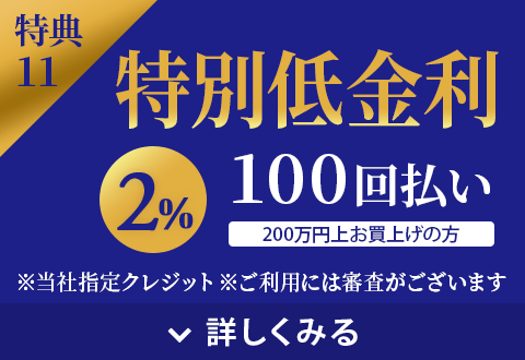 特別低金利 100回払いでも2%